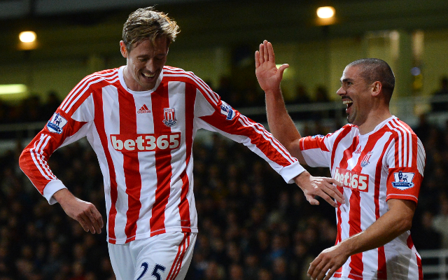 Stoke City Peter Crouch + Jonathan Walters