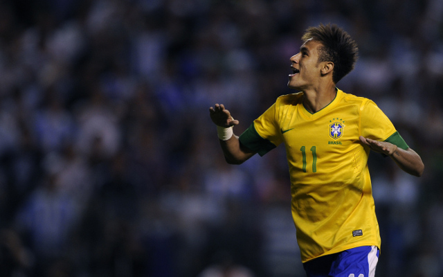 (GIF) Barcelona new boy Neymar scores wonderful half-volley Golazo for Brazil