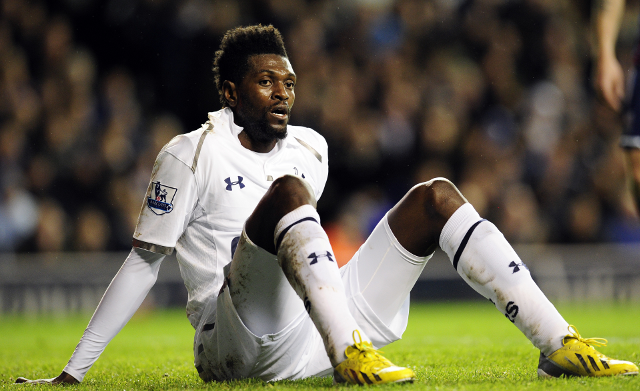 Tottenham fine striker Emmanuel Adebayor £160k after late AFCON return