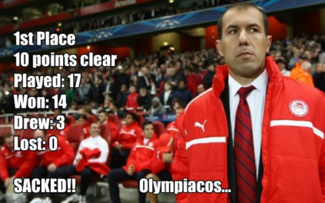 Private: Olympiacos sack manager despite being top of the league