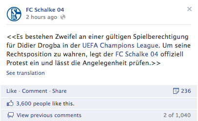 schalke 04 facebook page