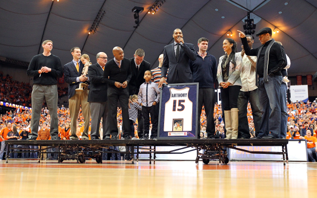 (Video) New York Knicks Carmelo Anthony has Syracuse jersey retired in celebratory ceremony