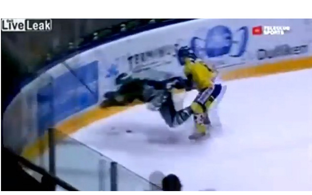 (Video) Swiss ice hockey player has been left paralysed after being rammed by opponent during game