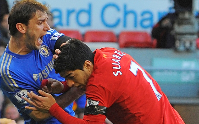 Luis Suarez Liverpool Branislav Ivanovic Chelsea