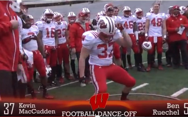 (Video) Wisconsin Badgers college football team take part in dance off to end Spring Practice