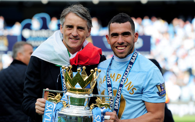 Mancini Tevez Manchester City