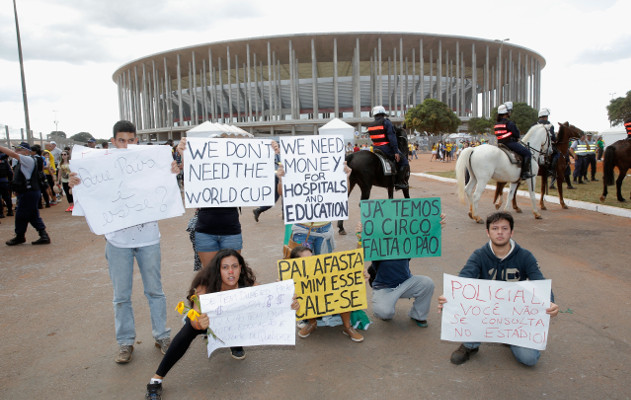 Beer and peanuts flavour Rio World Cup protest