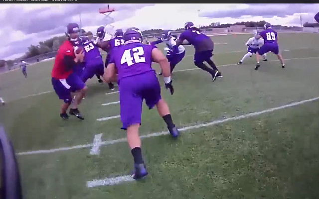 (Video) Adrian Peterson wears a helmet cam during Minnesota Vikings camp