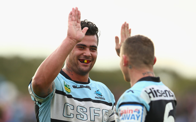 (Video) Cronulla Sharks star Andrew Fifita hilariously goes swimming at a flooded Remondis Stadium