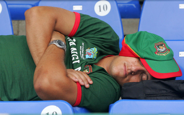 Cricket fan asleep