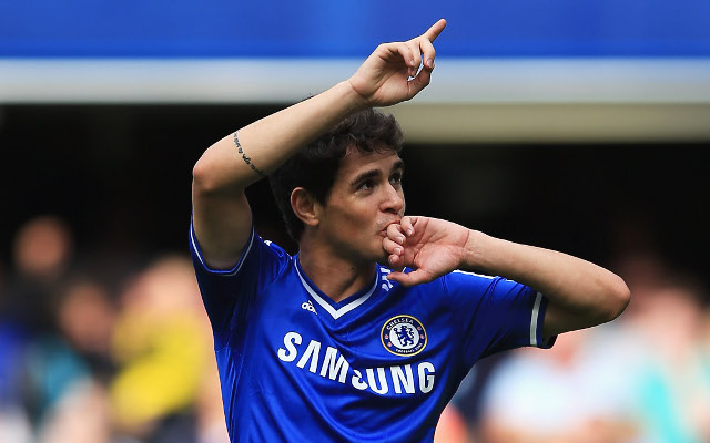 (Image) Chelsea and Brazil supremo Oscar poses with painting of himself