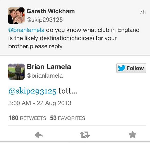 Erik Lamela brother tweet