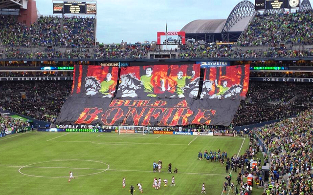 Seattle Sounders tifo vs Portland Timbers