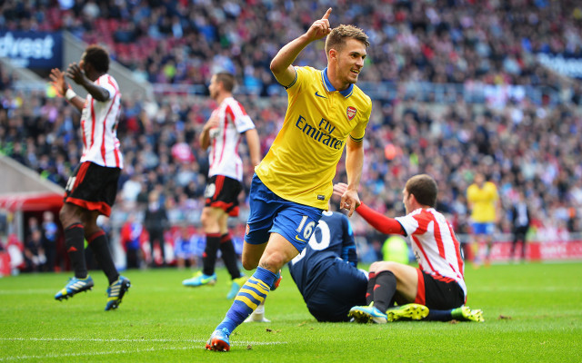 (Image) Arsenal star Ramsey celebrates signing new contract with Wenger