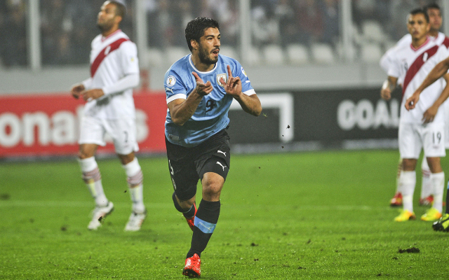 (Video) Liverpool’s Luis Suarez scores cracking golazo for Uruguay in World Cup qualifying