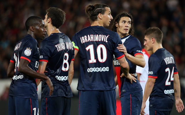 PSG Paris Saint-Germain Thiago Motta Zlatan Ibrahimovic Edinson Cavani