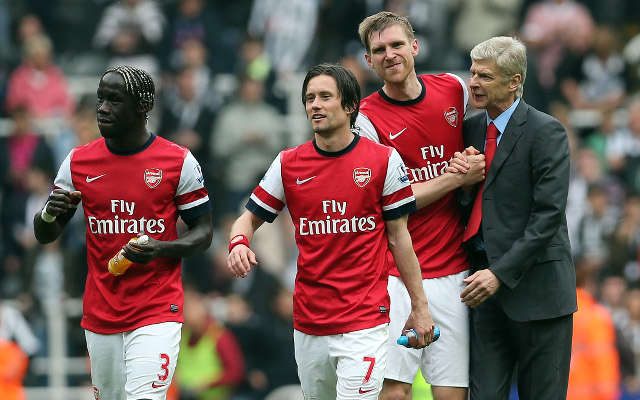 Bacary Sagna Per Mertesacker Tomas Rosicky Arsene Wenger Arsenal