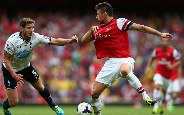 Jan Vertonghen Olivier Giroud Tottenham Hotspur Arsenal