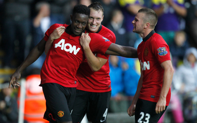 Danny Welbeck Phil Jones Tom Cleverley Manchester United