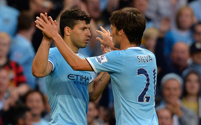 Sergio Aguero David Silva Manchester City