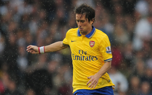 (Image) Arsenal star Rosicky looks silly in special face mask