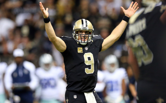 New Orleans Saints QB Drew Brees in pads, not practicing
