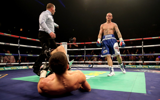 (Video) George Groves earns first round knockdown over Carl Froch