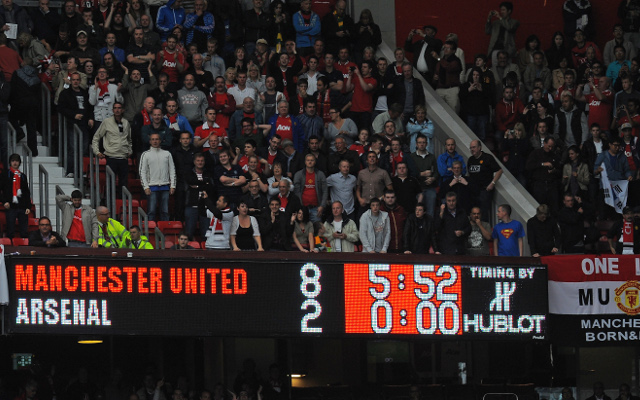 Manchester United 8-2 Arsenal scoreboard