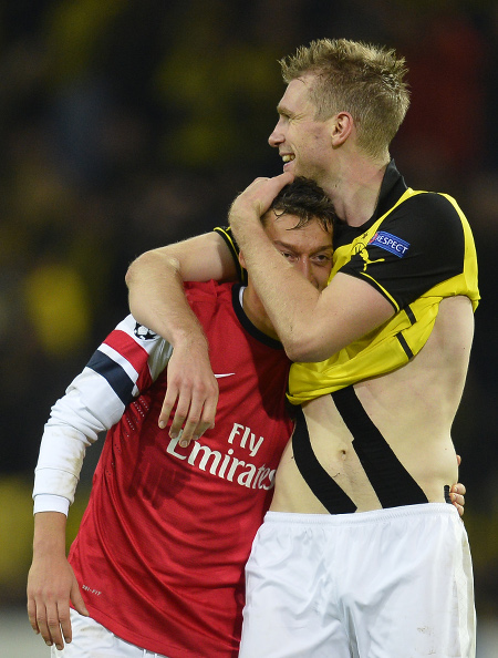 Per Mertesacker Mesut Ozil Arsenal