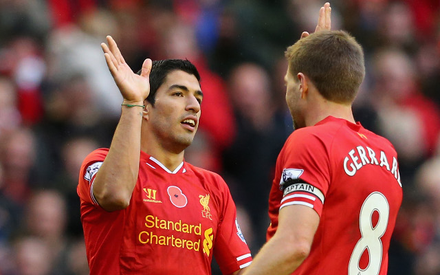 Luis Suarez Steven Gerrard Liverpool