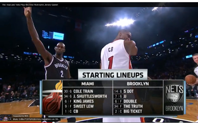 Nickname starting line up