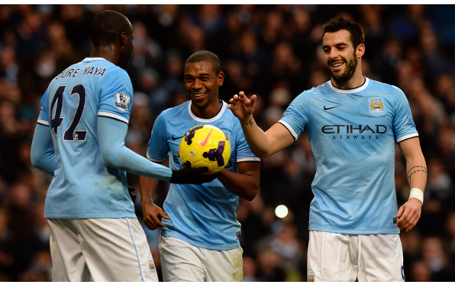 Yaya Toure Fernandinho Alvero Negredo Manchester City