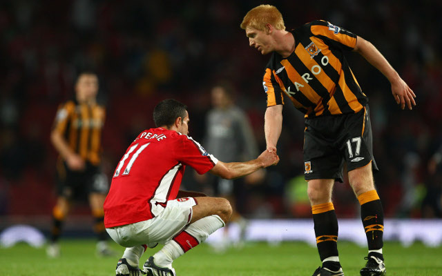 Robin van Persie Arsenal Paul McShane Hull City