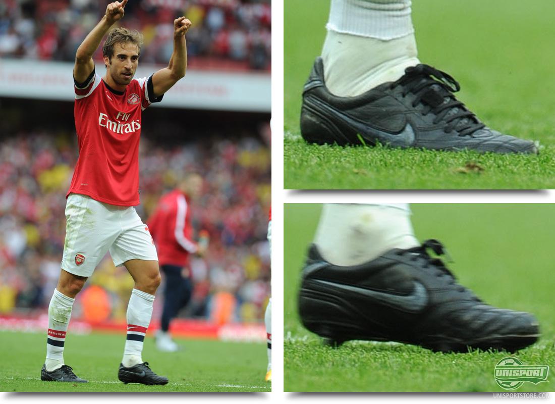 Arsenal Mathieu Flamini colours in his own boots