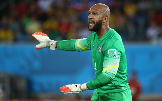 (Image) USA goalkeeper Tim Howard ready to help the New York Knicks