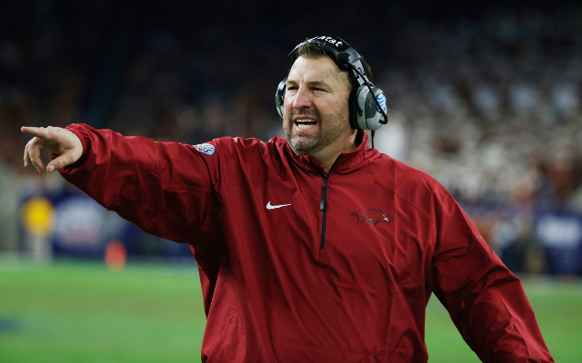 Report: Arkansas HC Bret Bielema was denied Miami Dolphins job after suggesting drafting Russell Wilson