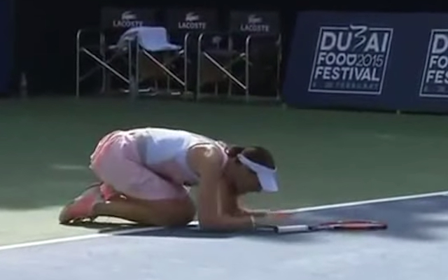 (Video) Crazy! Tennis star Andrea Petkovic throws massive tantrum – and her racquet!