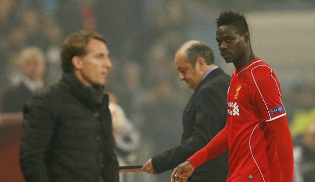 Snub the sub! Brendan Rodgers ignores Mario Balotelli when hooking Italian during Besiktas v Liverpool!