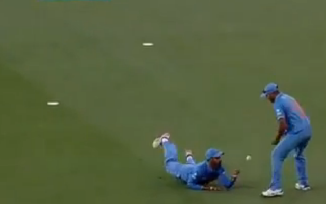 (Video) India’s Umesh Yadav & Shikhar Dhawan combine to take best team catch ever in Cricket World Cup warm-up win over Afghanistan