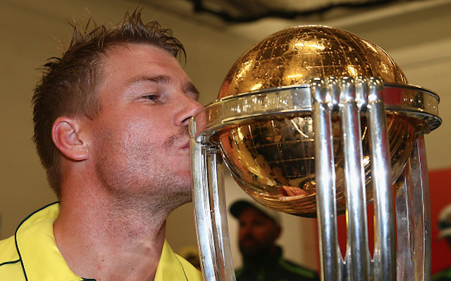 (Image) David Warner celebrates Cricket World Cup triumph with fiancee Candice Falzon and daughter Ivy Mae