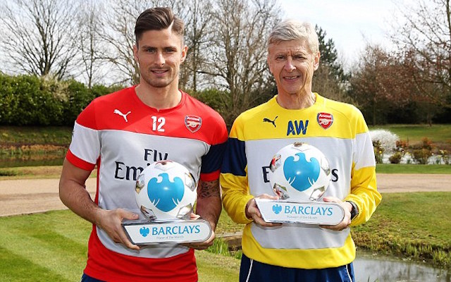 Arsenal duo Olivier Giroud and Arsene Wenger win Premier League awards