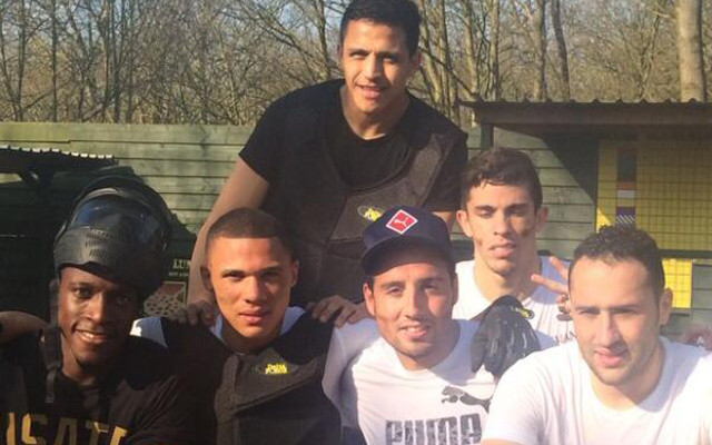 Arsenal stars including Sanchez and Welbeck enjoy paint-balling in team bonding session