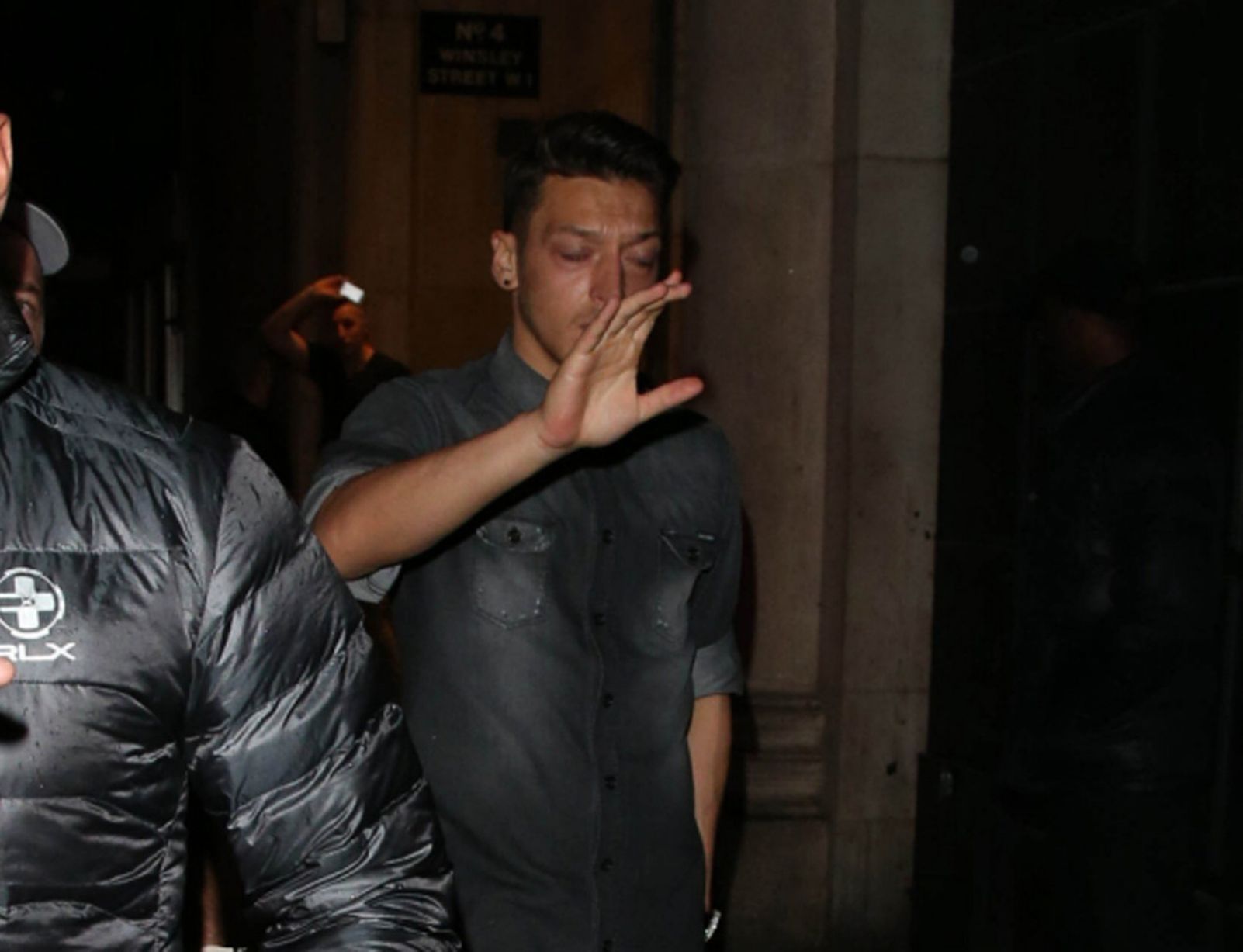 Mesut Ozil leaving nightclub