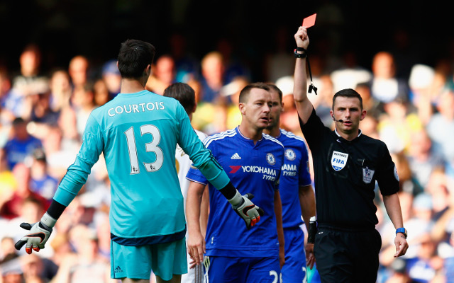 Thibaut Courtois red card upheld: Chelsea goalkeeper BANNED for crucial clash with title favourites
